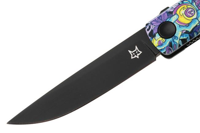 Afbeelding voor Fox Knives Chnops UV FX-543-A3 Black Top Shield Becut, Black Aluminium Abstract 3 zakmes, Riccardo Gobbato design