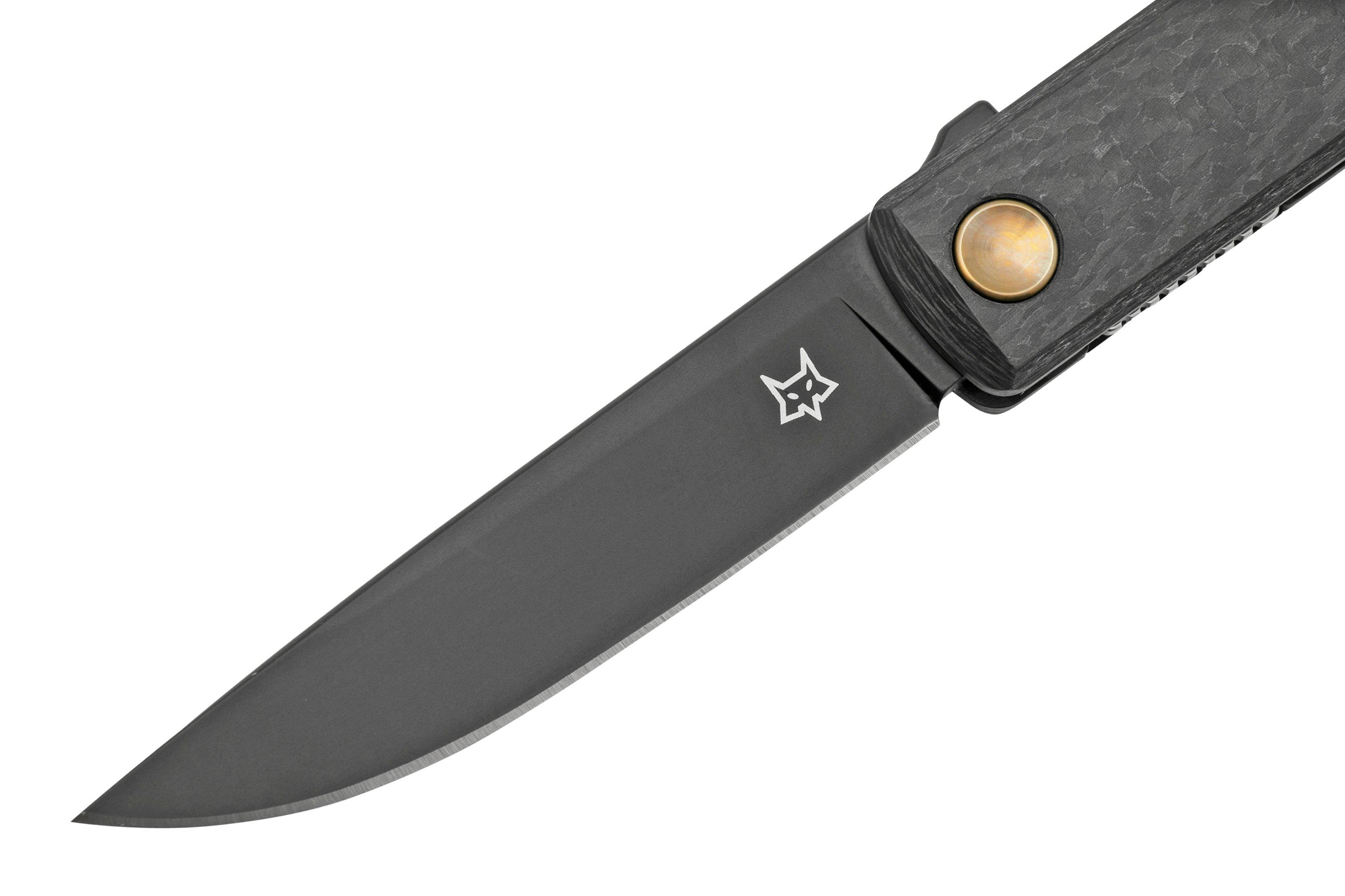 Fox Knives Chnops, FX543 CFBR, Carbonfiber, Bronze Hardware, Black