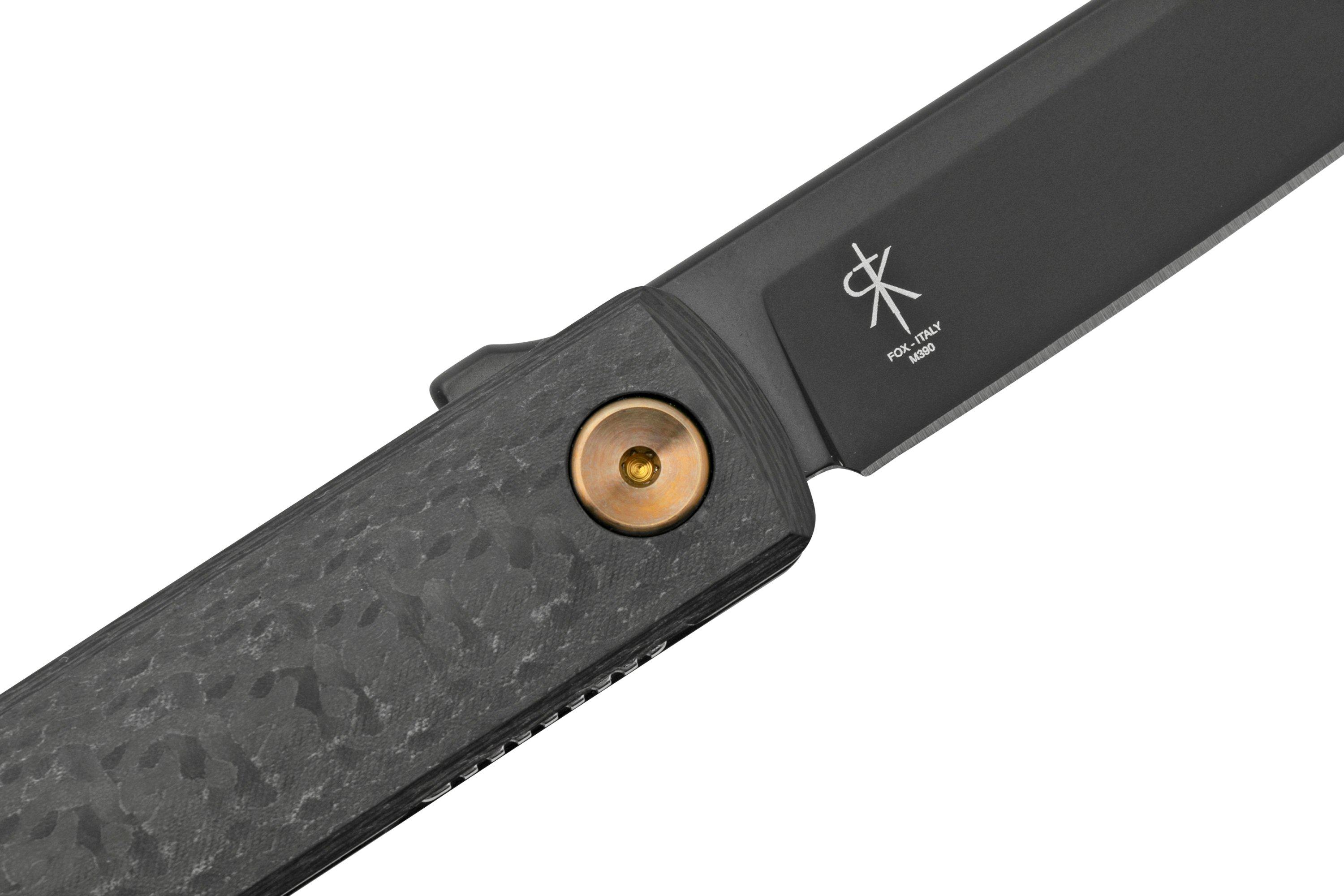 Fox Knives Chnops, FX543 CFBR, Carbonfiber, Bronze Hardware, Black