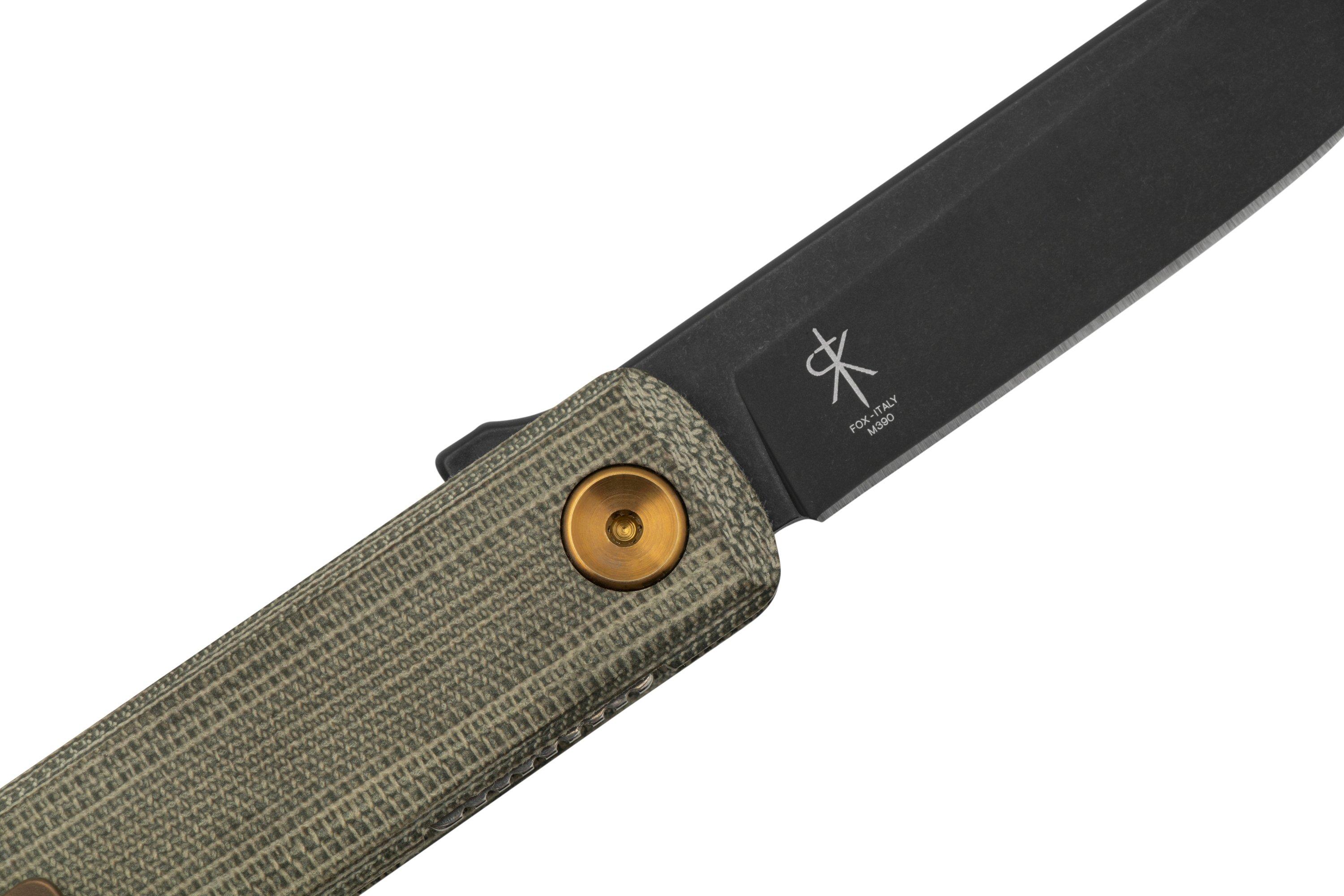 Fox Knives Chnops, FX543MI, OD Green Micarta, M390 pocket knife