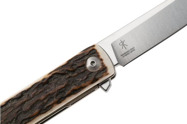 Afbeelding voor Fox Knives Chnops Heritage FX-544-CE Satin Hybrid Cryo, Stag zakmes, Riccardo Gobbato design