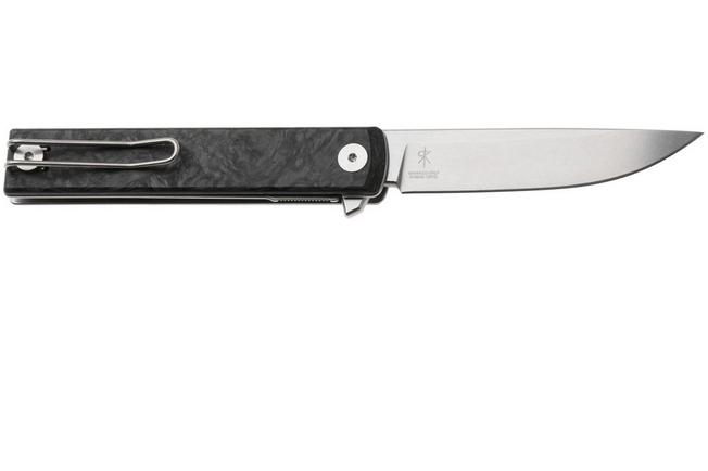 Afbeelding voor Fox Knives Chnops Heritage FX-544-DMB Stonewashed Hybrid Cryo, Dark Matter Black Carbon Fibre zakmes, Riccardo Gobbato design