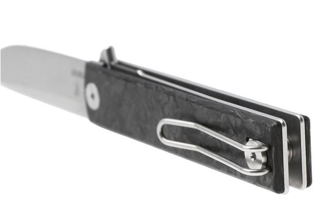 Afbeelding voor Fox Knives Chnops Heritage FX-544-DMB Stonewashed Hybrid Cryo, Dark Matter Black Carbon Fibre zakmes, Riccardo Gobbato design