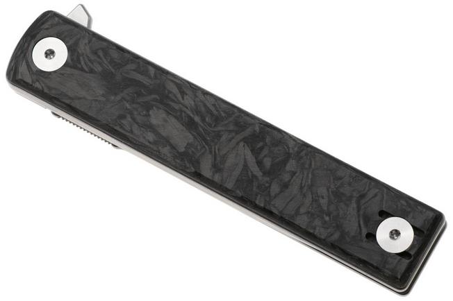 Afbeelding voor Fox Knives Chnops Heritage FX-544-DMB Stonewashed Hybrid Cryo, Dark Matter Black Carbon Fibre zakmes, Riccardo Gobbato design