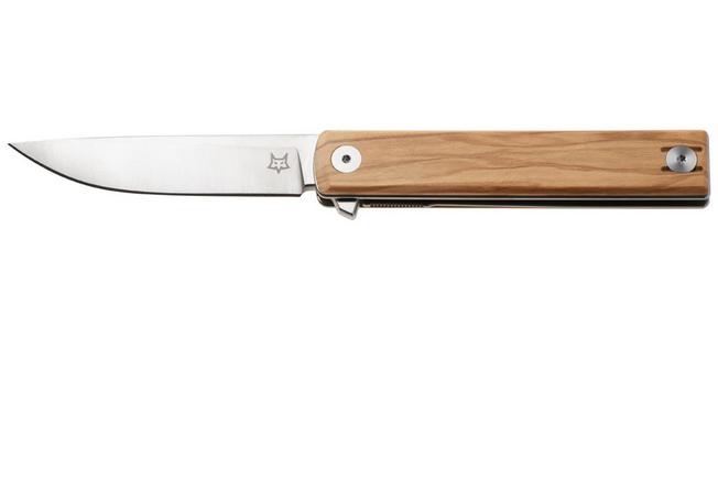 Afbeelding voor Fox Knives Chnops Heritage FX-544-OL Satin Hybrid Cryo, Olive Wood zakmes, Riccardo Gobbato design