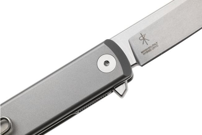 Afbeelding voor Fox Knives Chnops Heritage FX-544-TI Stonewashed Hybrid Cryo, Sandblasted Titanium zakmes, Riccardo Gobbato design