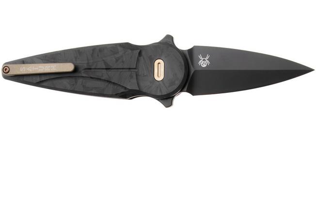 Afbeelding voor Fox Knives Saturn FX-551-DMB Black PVD M390, Dark Matter Carbon Fibre, zakmes, Denis Simonutti design