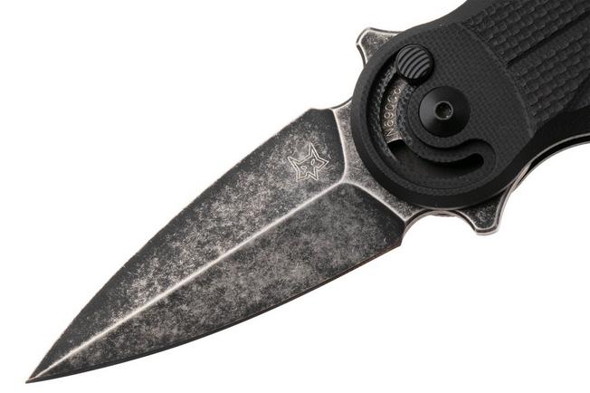 Afbeelding voor Fox Knives Saturn FX-551-G10B Black Idroglider Stonewashed N690Co, Black G10, zakmes, Denis Simonutti design