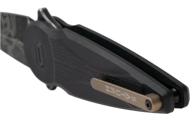 Afbeelding voor Fox Knives Saturn FX-551-G10B Black Idroglider Stonewashed N690Co, Black G10, zakmes, Denis Simonutti design