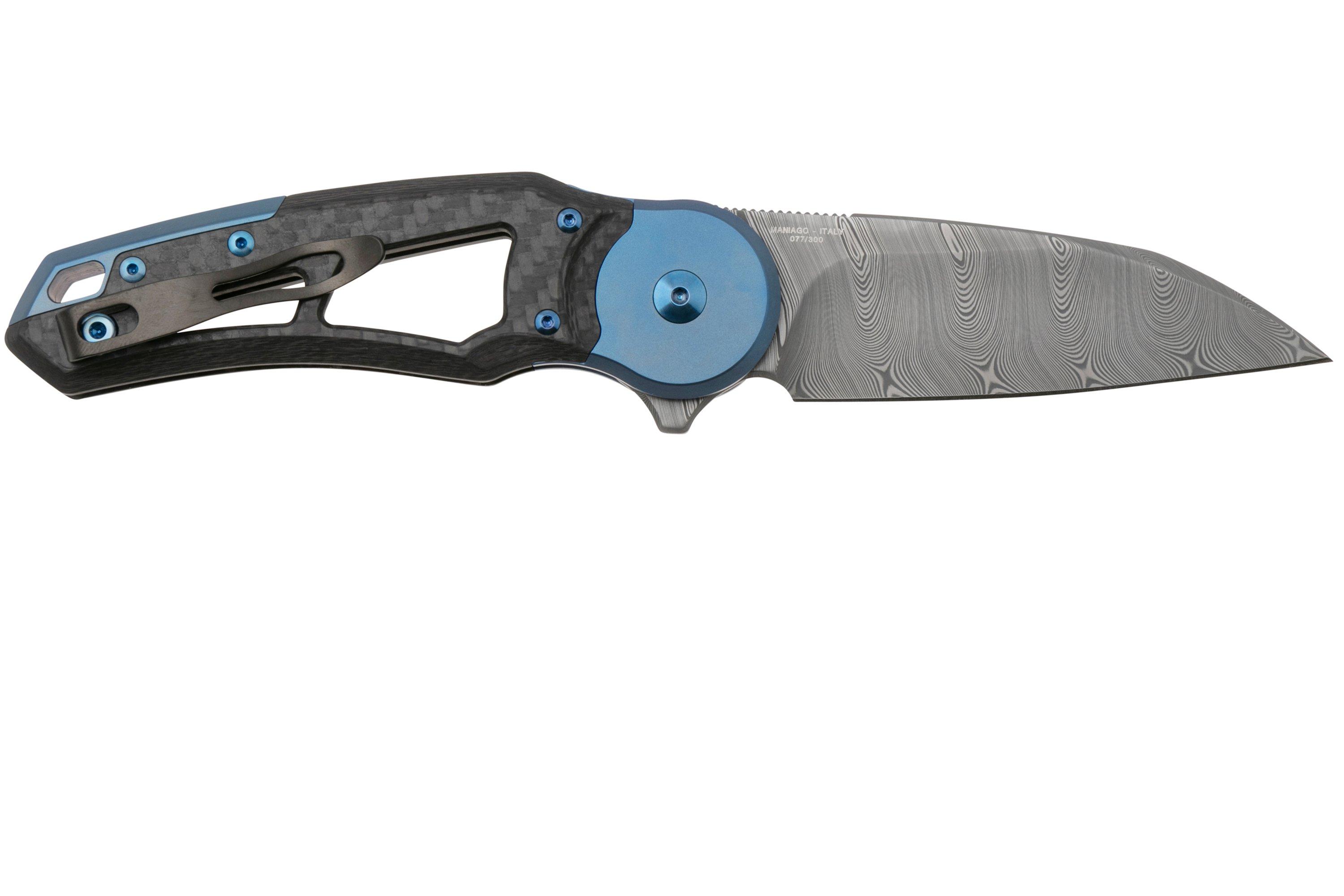 Fox Metamorphosis FX-556-B1 Damascus Wharncliffe, 3K Carbonfiber