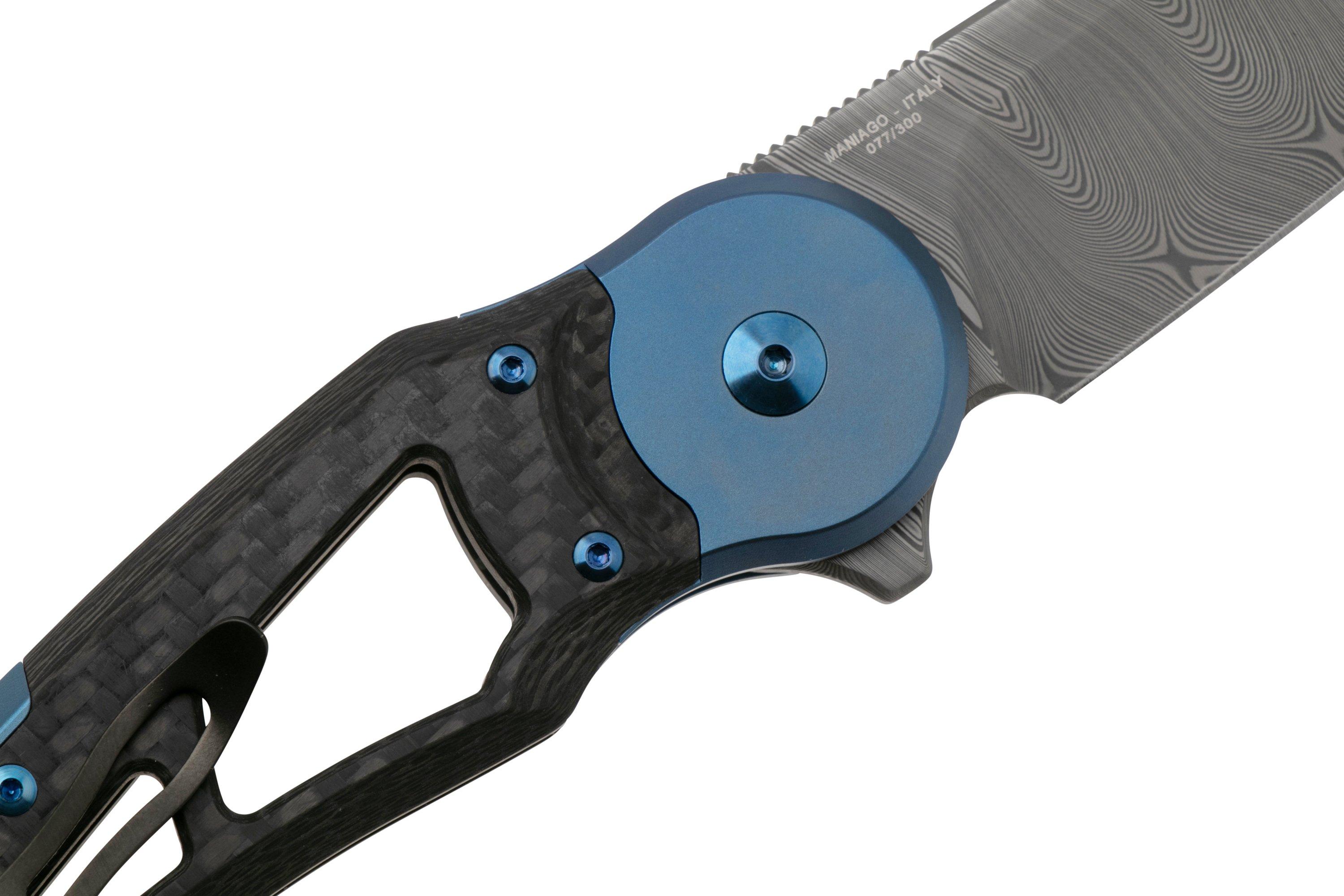 Fox Metamorphosis FX-556-B1 Damascus Wharncliffe, 3K Carbonfiber