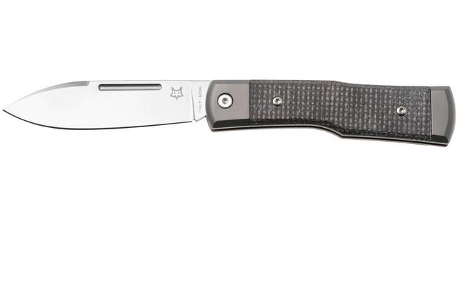 Afbeelding voor Fox Gunstock FX-558 BI Satin Böhler M390, Bison Yuta Micarta, slipjoint zakmes