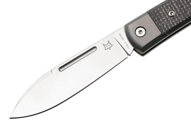 Afbeelding voor Fox Gunstock FX-558 BI Satin Böhler M390, Bison Yuta Micarta, slipjoint zakmes