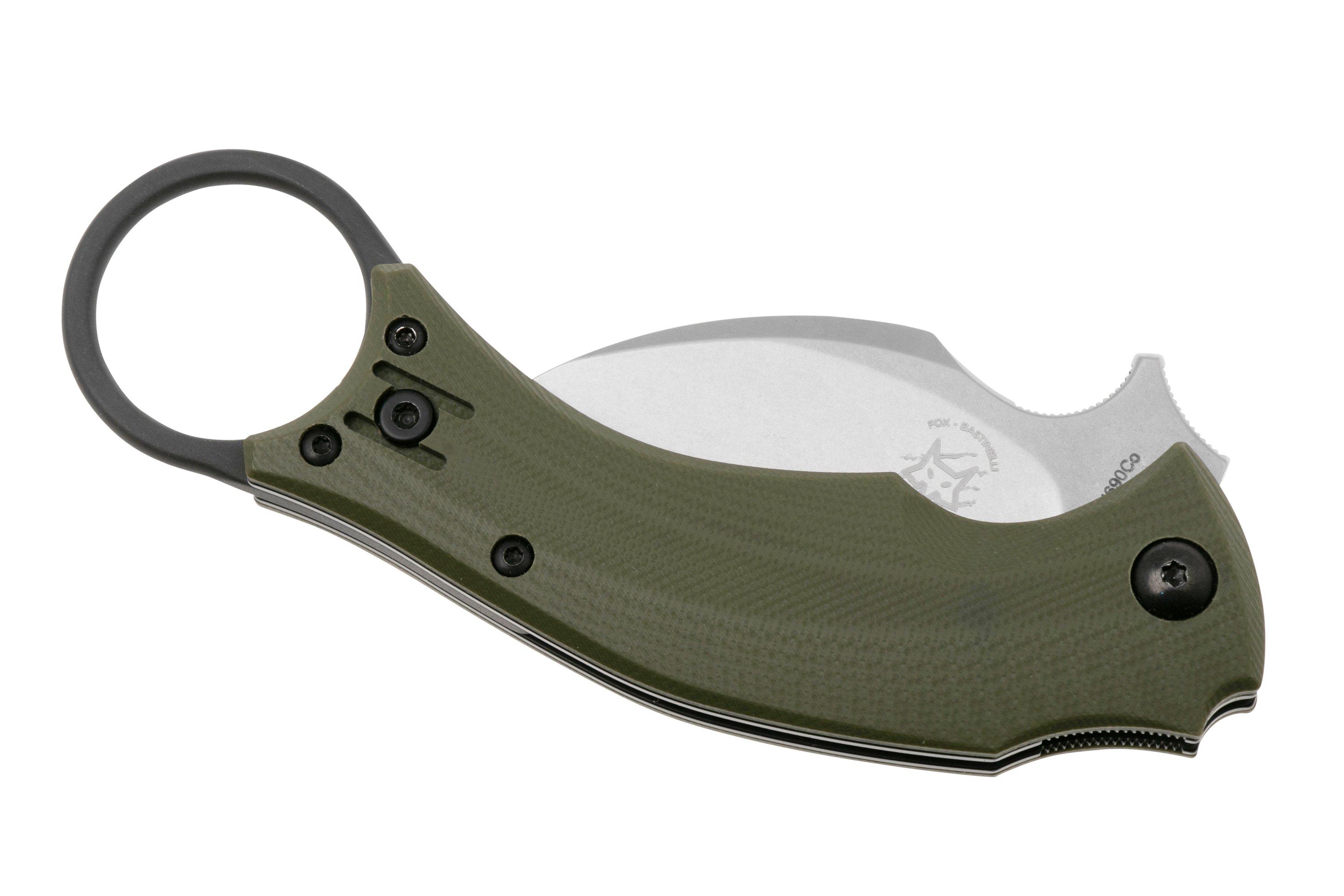 Fox 01FX841 Karambit Messer – Unisex-Taschenmesser Mit Wave-Öffner, N690-Klinge & G10-Griff (17,5 Cm)