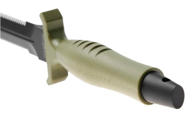 Afbeelding voor Fox FKMD Veleno, FX-596G10ODAF, Black Top Shield Böhler N690Co, OD Green G10, tweezijdig geslepen dolkmes