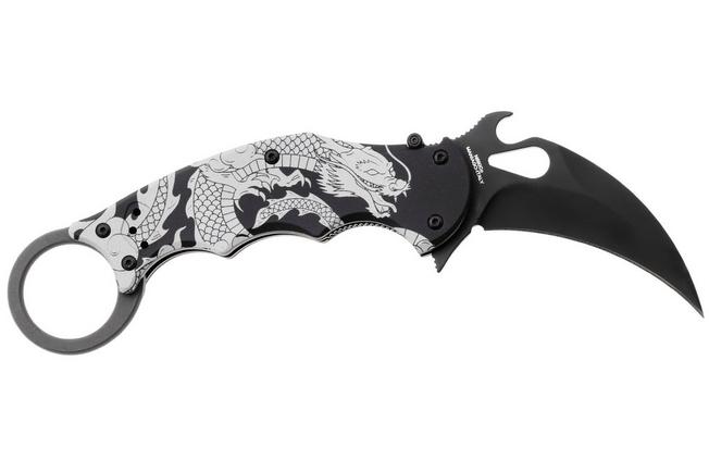 Afbeelding voor Fox FX-599 ALB-1 The Spirit, Black Idroglider Böhler N690Co, Engraved Aluminum, karambitmes