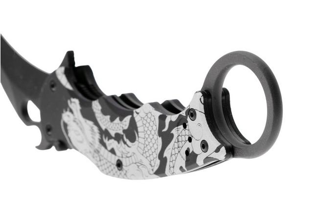 Afbeelding voor Fox FX-599 ALB-1 The Spirit, Black Idroglider Böhler N690Co, Engraved Aluminum, karambitmes