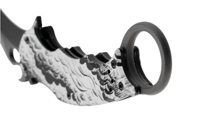 Afbeelding voor Fox FX-599 ALB-2 The Storm, Black Idroglider Böhler N690Co, Engraved Aluminum, karambitmes