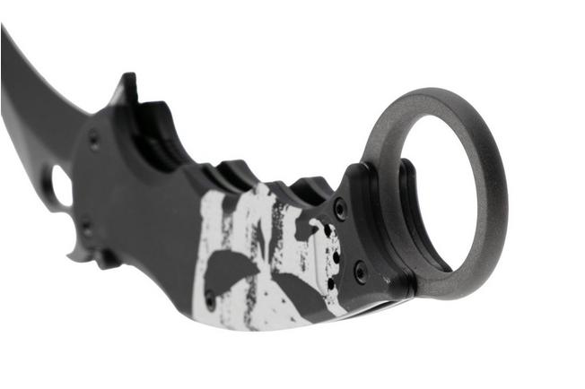 Afbeelding voor Fox FX-599 ALB-4 Skull, Black Idroglider Böhler N690Co, Engraved Aluminum, karambitmes