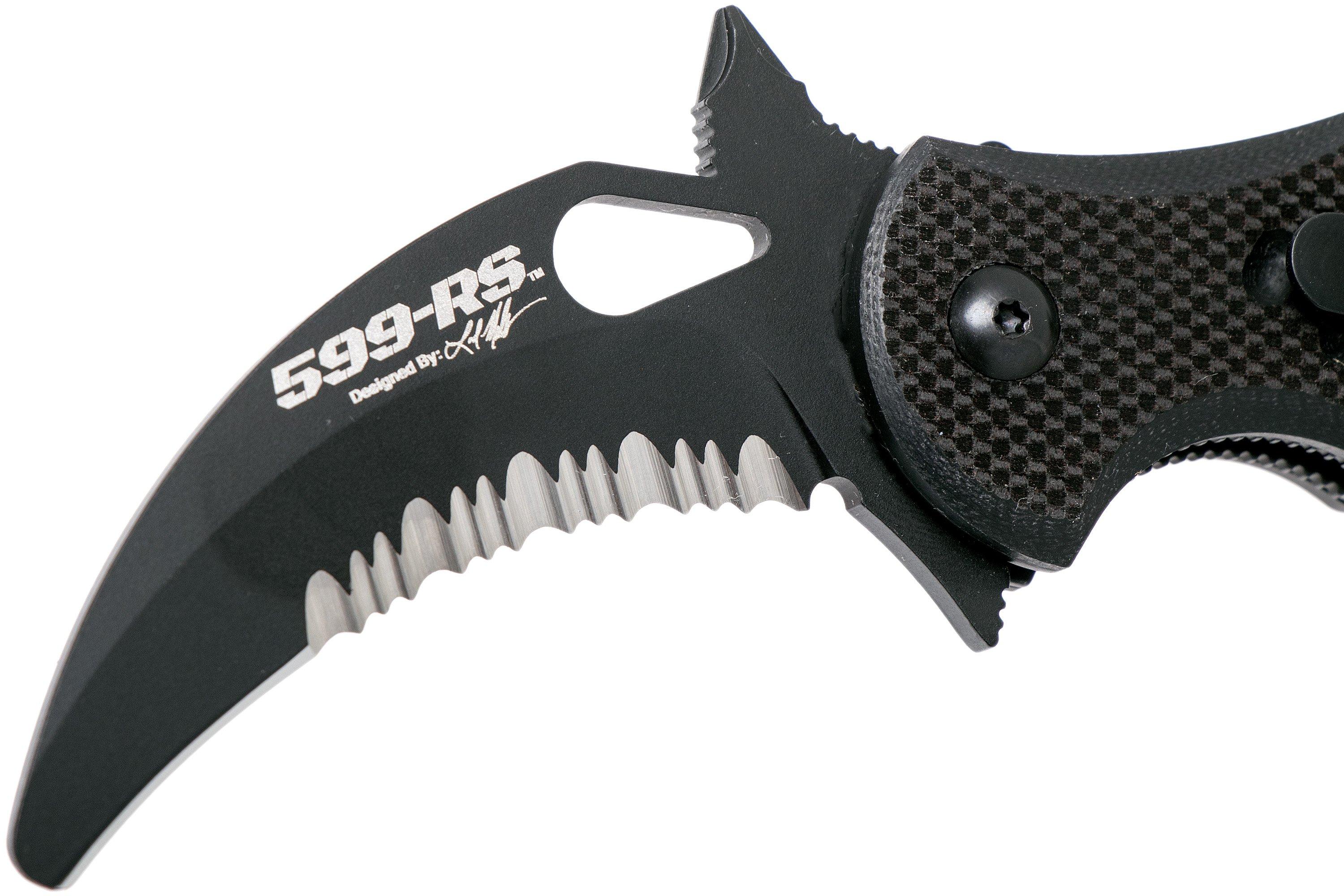 Fox Mini Karambit Rescue FX-599RS Black karambit knife | Advantageously ...