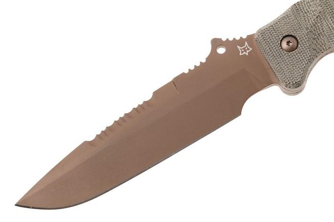 Afbeelding voor Fox Audax FX-615, Becut Bronze PVD, Green Micarta vaststaand mes, Trinova Solutions design