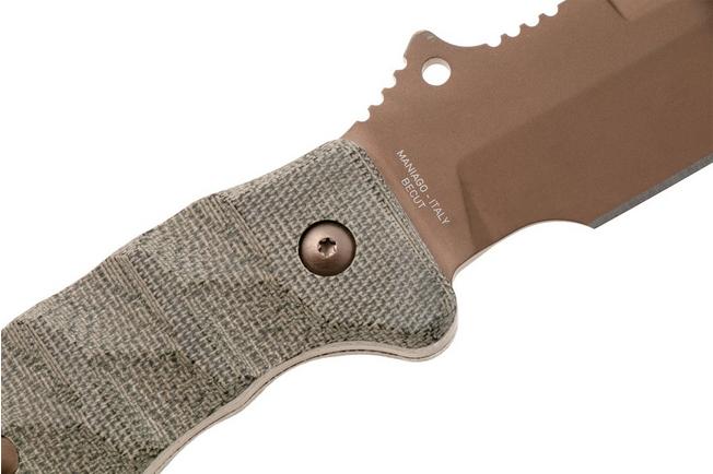 Afbeelding voor Fox Audax FX-615, Becut Bronze PVD, Green Micarta vaststaand mes, Trinova Solutions design