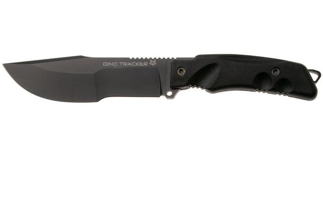 Afbeelding voor Fox FKMD Dino Tracker FX-9CM08-B, Black Idroglider Böhler N690Co, Black Forprene vaststaand mes, Black Roc Knives design