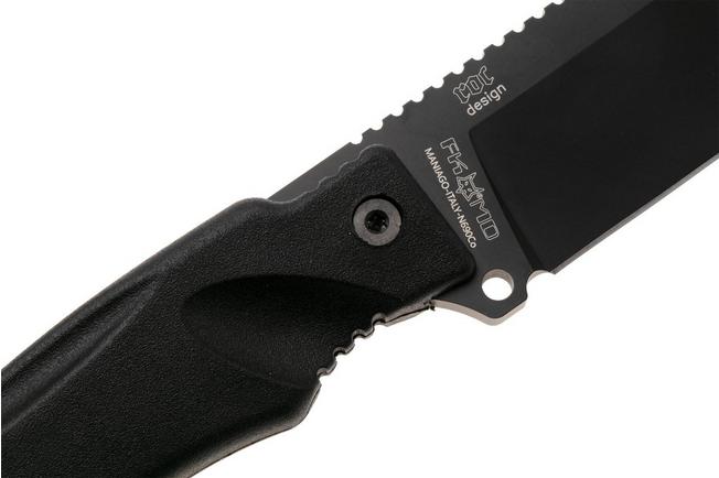 Afbeelding voor Fox FKMD Dino Tracker FX-9CM08-B, Black Idroglider Böhler N690Co, Black Forprene vaststaand mes, Black Roc Knives design