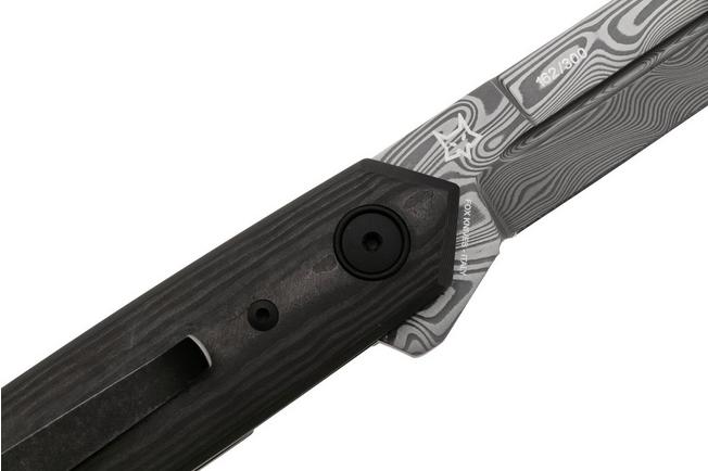 Afbeelding voor Fox Pacifico FX-ATC-OG02 DCF Thor Damasteel, Black Camo FatCarbon, zakmes, Terzuola design