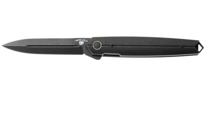 Afbeelding voor Fox Pacifico FX-ATC-OG02TIPVDSW, PVD Stonewashed CPM MagnaCut, Black PVD Stonewashed Titanium zakmes, Terzuola design
