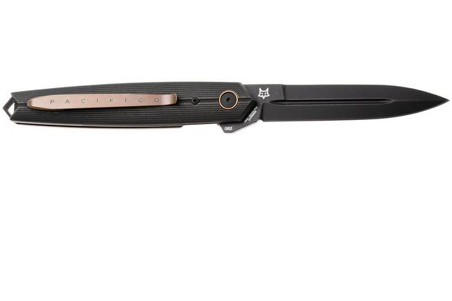 Afbeelding voor Fox Pacifico FX-ATC-OG02TIPVDSW, PVD Stonewashed CPM MagnaCut, Black PVD Stonewashed Titanium zakmes, Terzuola design
