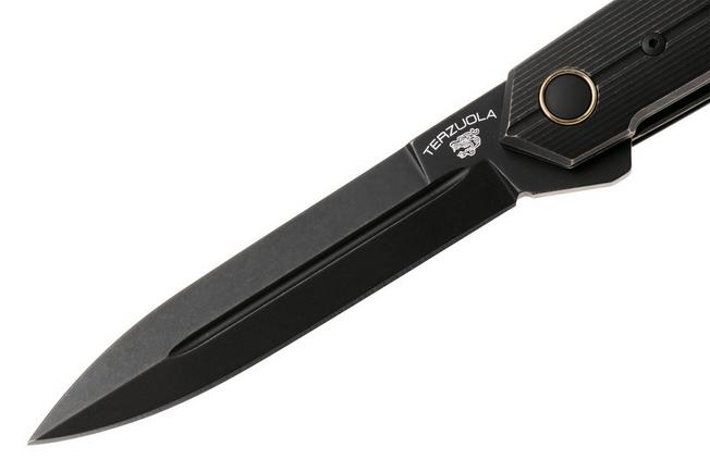 Afbeelding voor Fox Pacifico FX-ATC-OG02TIPVDSW, PVD Stonewashed CPM MagnaCut, Black PVD Stonewashed Titanium zakmes, Terzuola design