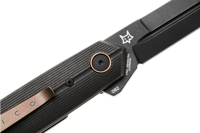 Afbeelding voor Fox Pacifico FX-ATC-OG02TIPVDSW, PVD Stonewashed CPM MagnaCut, Black PVD Stonewashed Titanium zakmes, Terzuola design
