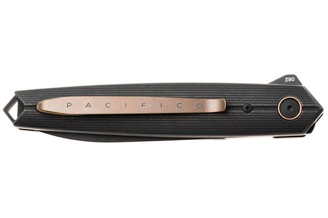 Afbeelding voor Fox Pacifico FX-ATC-OG02TIPVDSW, PVD Stonewashed CPM MagnaCut, Black PVD Stonewashed Titanium zakmes, Terzuola design