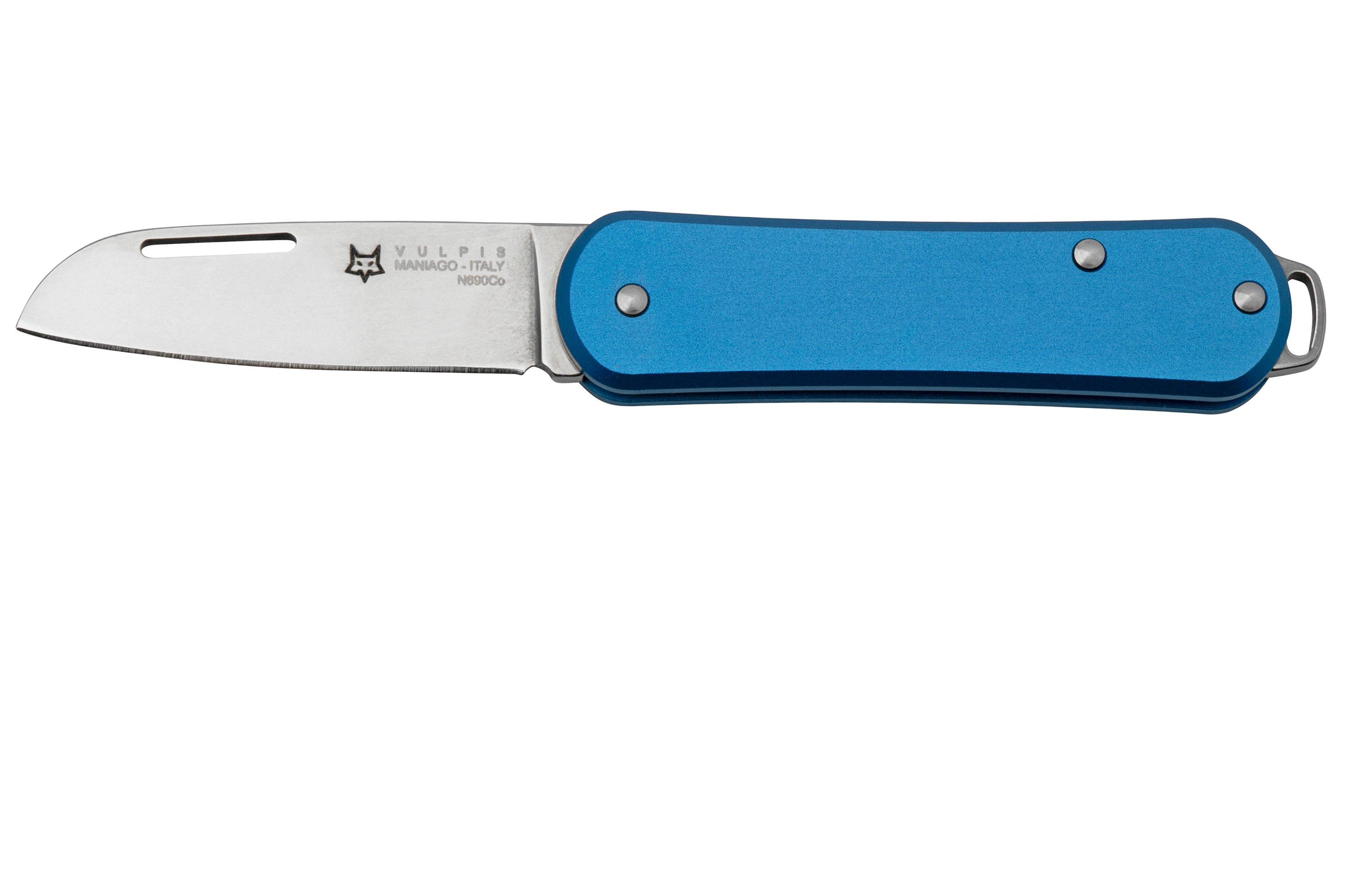 Fox Vulpis FX-VP108SB, N690Co, Aluminium Sky Blue, pocket knife ...