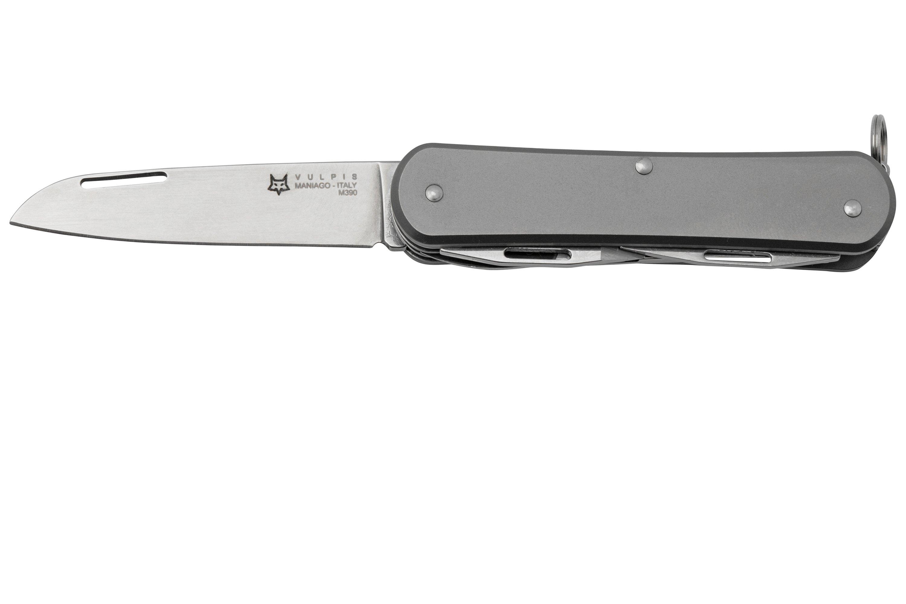 FOX Vulpis 4-Tools FX-VP130-F4TI, M390, Titanium, couteau suisse ...