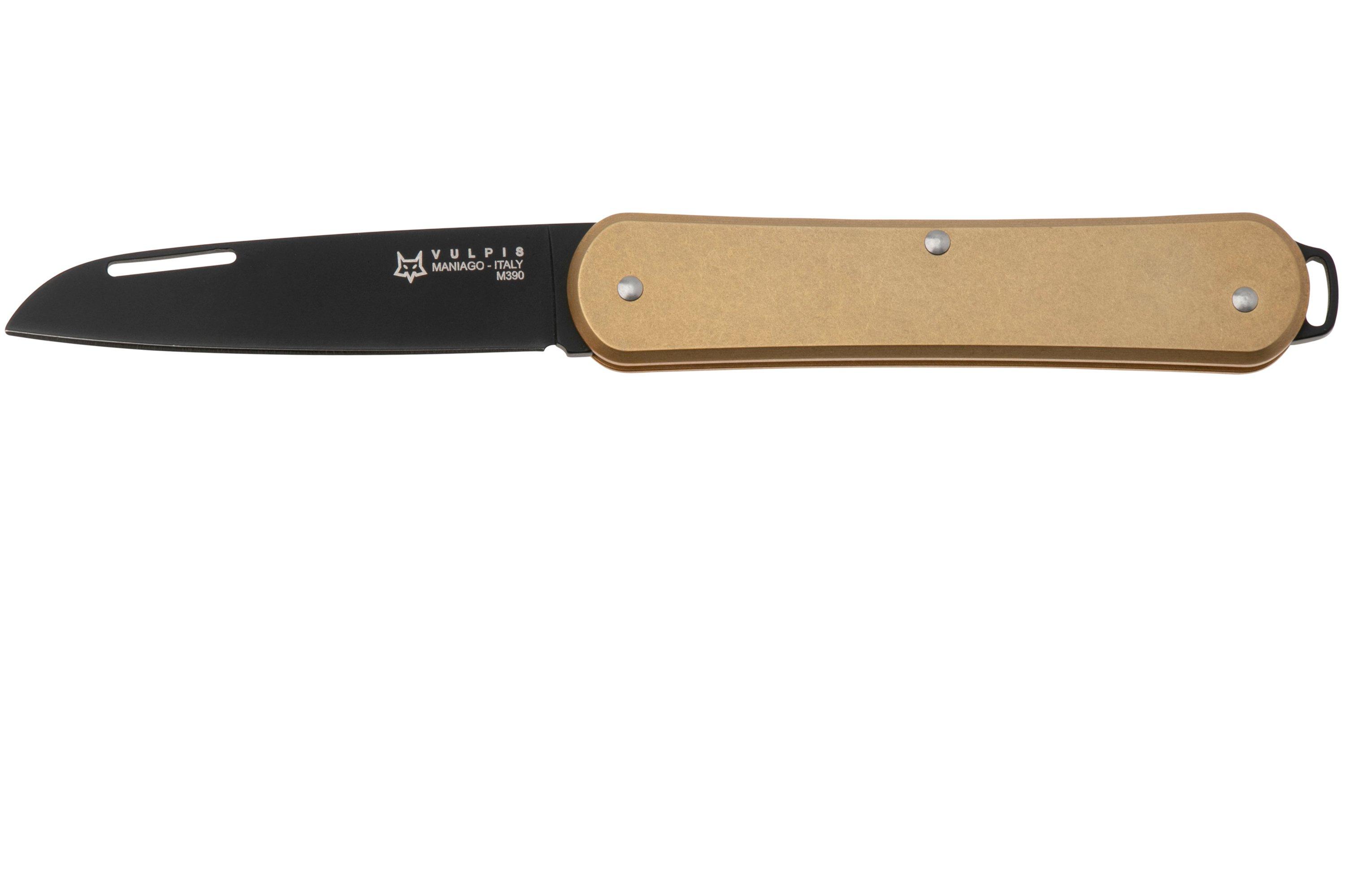 Fox Vulpis FX-VP130-OTB Black Idroglader M390, Brass, pocket knife