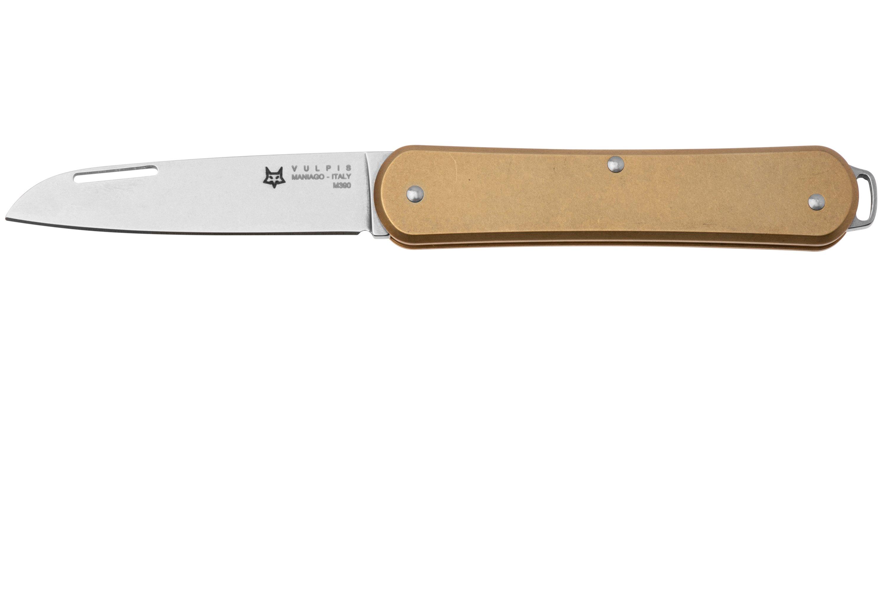 Fox Vulpis FX-VP130-OT Polished M390, Brass, pocket knife