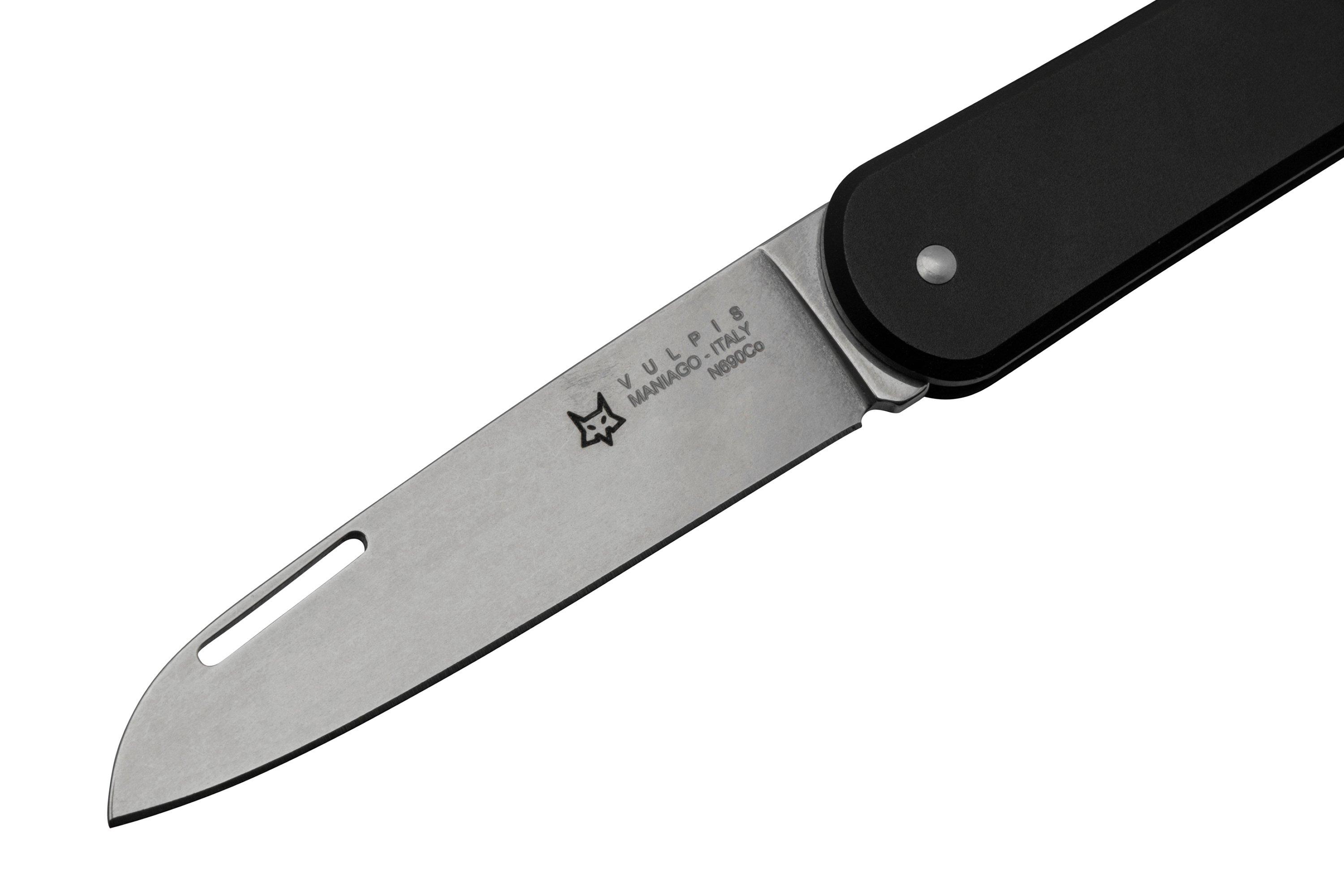 FOX Vulpis FX-VP130BK, N690Co, Aluminium Black, pocket knife ...