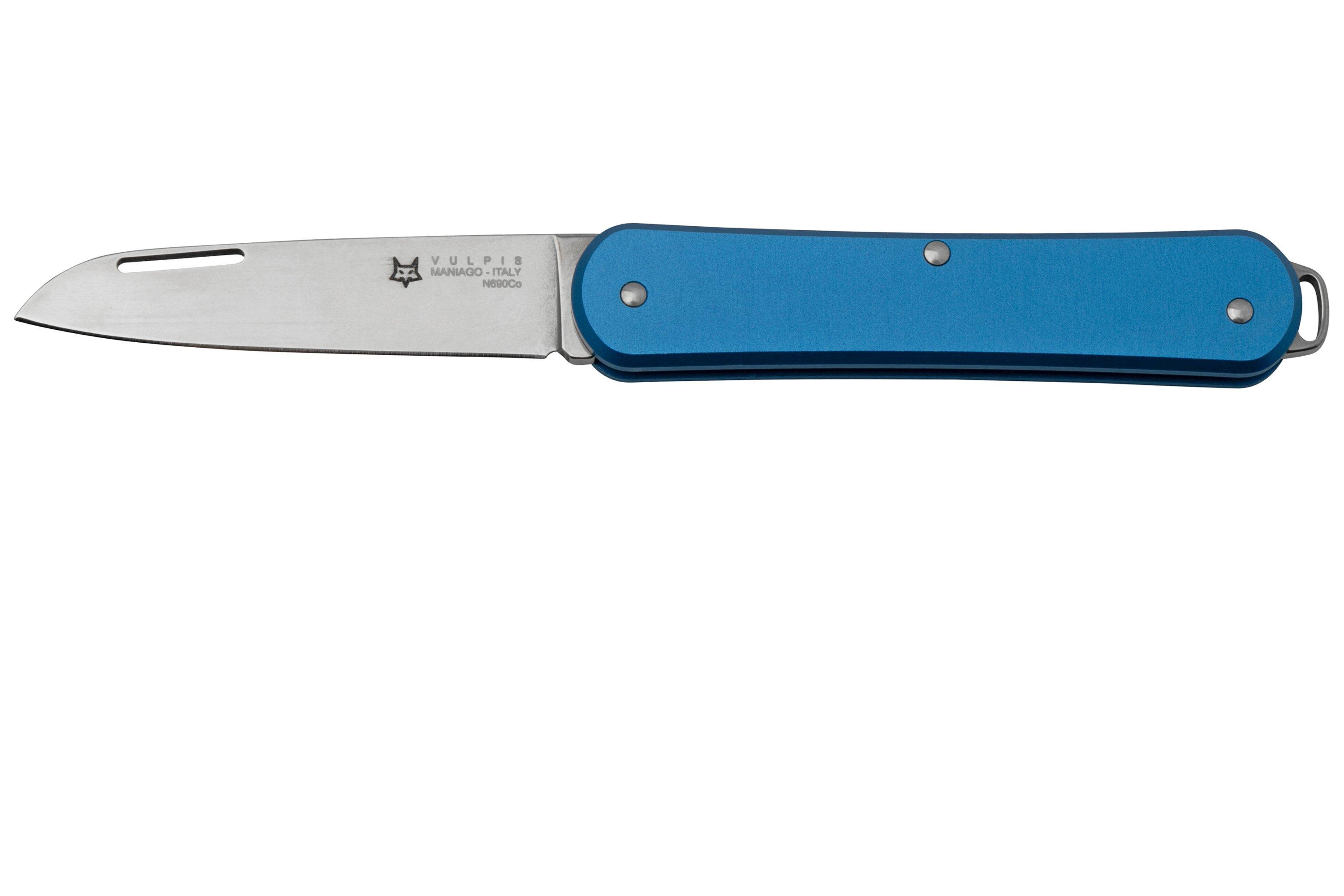 FOX Vulpis FX-VP130SB, N690Co, Aluminium Sky Blue, pocket knife ...