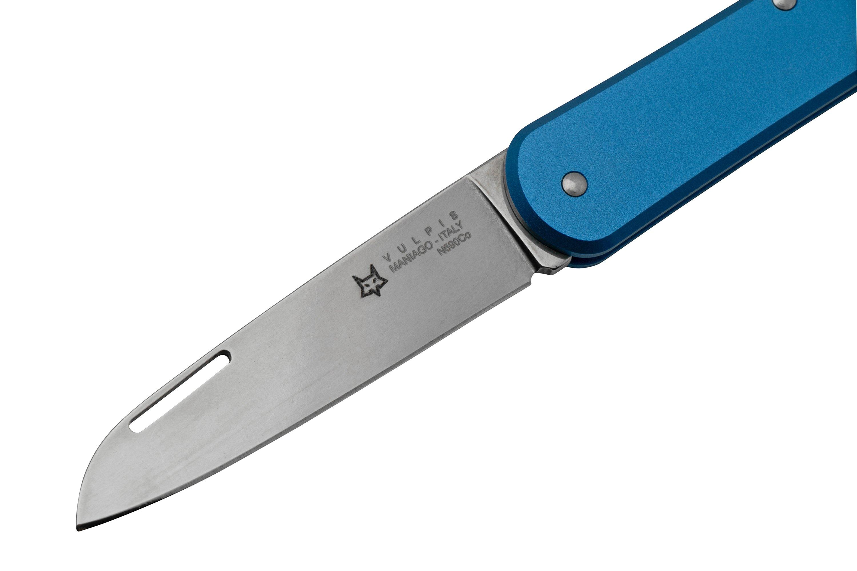 FOX Vulpis FX-VP130SB, N690Co, Aluminium Sky Blue, pocket knife ...