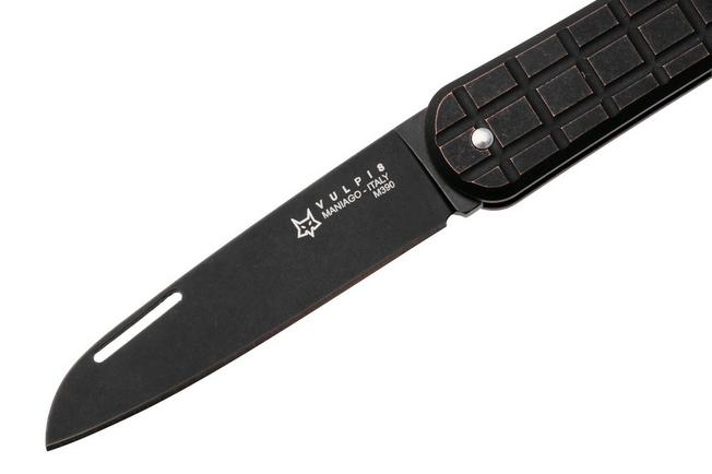 Afbeelding voor Fox Vulpis Limited Edition FX-VPGP130-COB PVD Blackwashed M390, Grenade Pattern Copper, zakmes