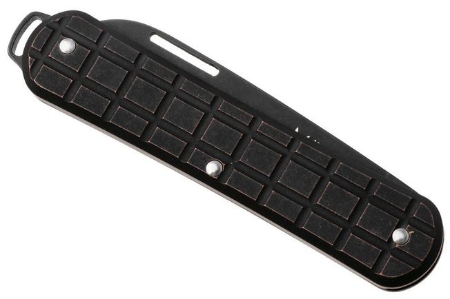 Afbeelding voor Fox Vulpis Limited Edition FX-VPGP130-COB PVD Blackwashed M390, Grenade Pattern Copper, zakmes