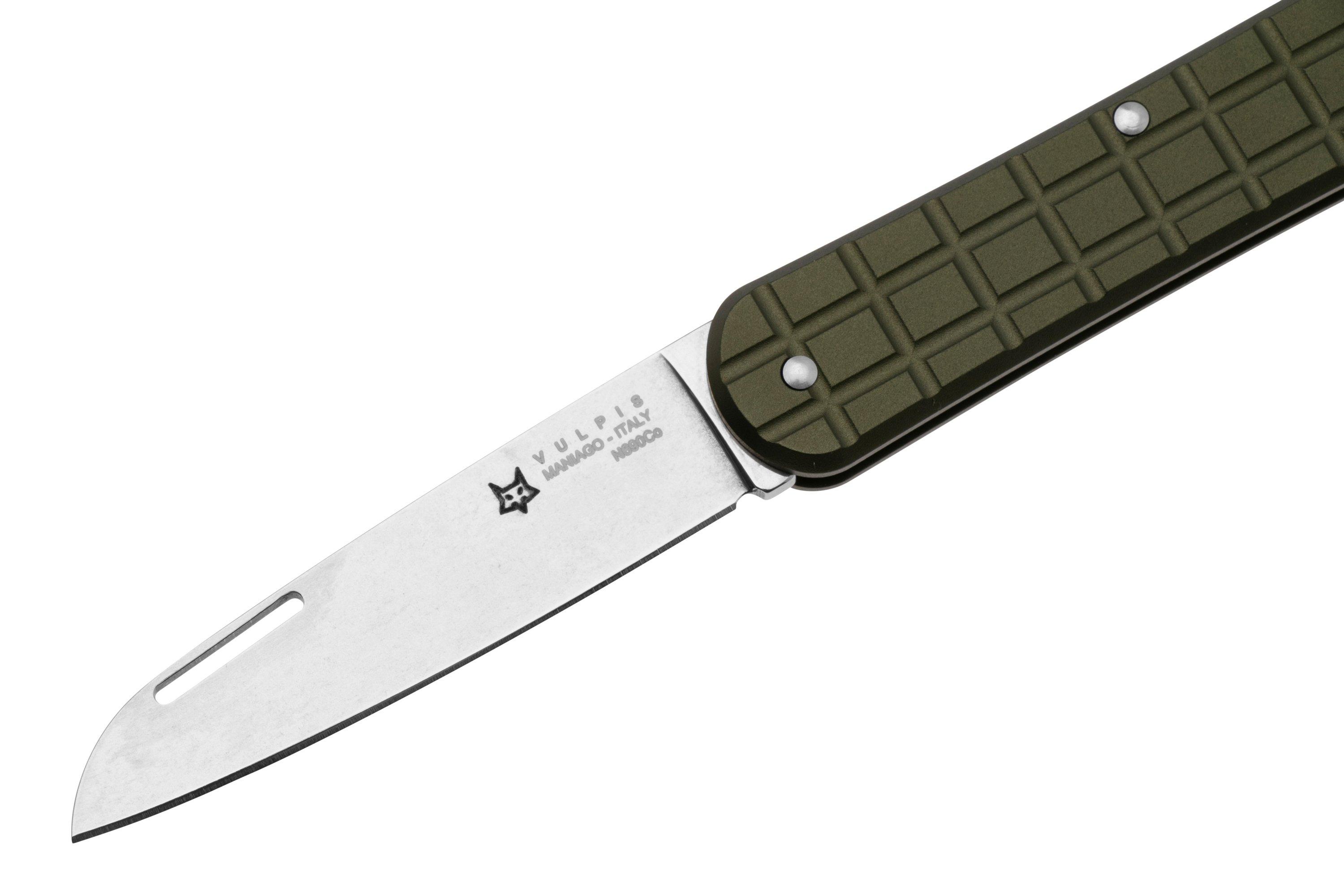 Fox Vulpis FX-VPGP130-MG Polished N690Co, Grenade Pattern Military