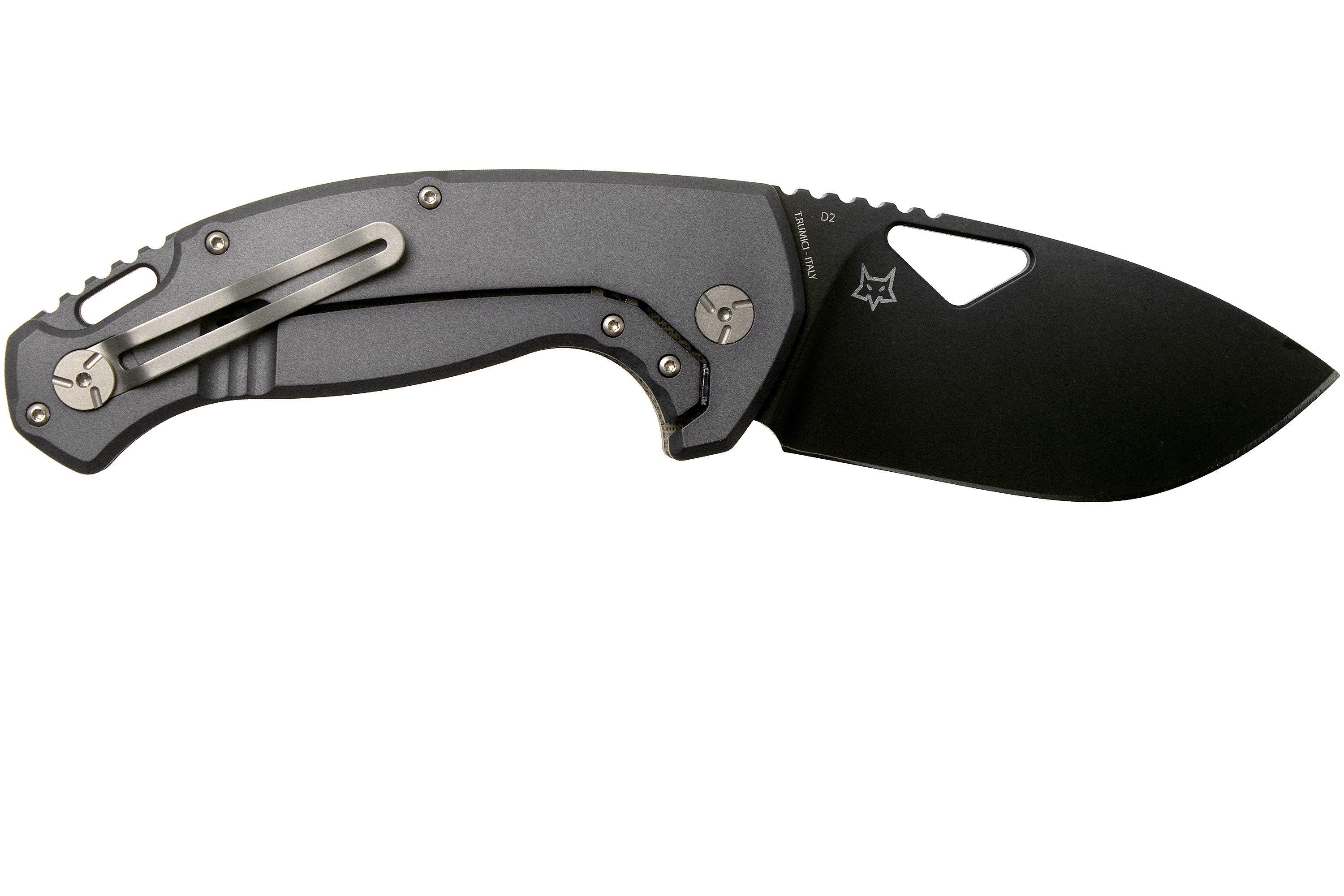 Fox El Capitan SK-02 PVD Summit Knife Co, Black PVD pocket knife ...