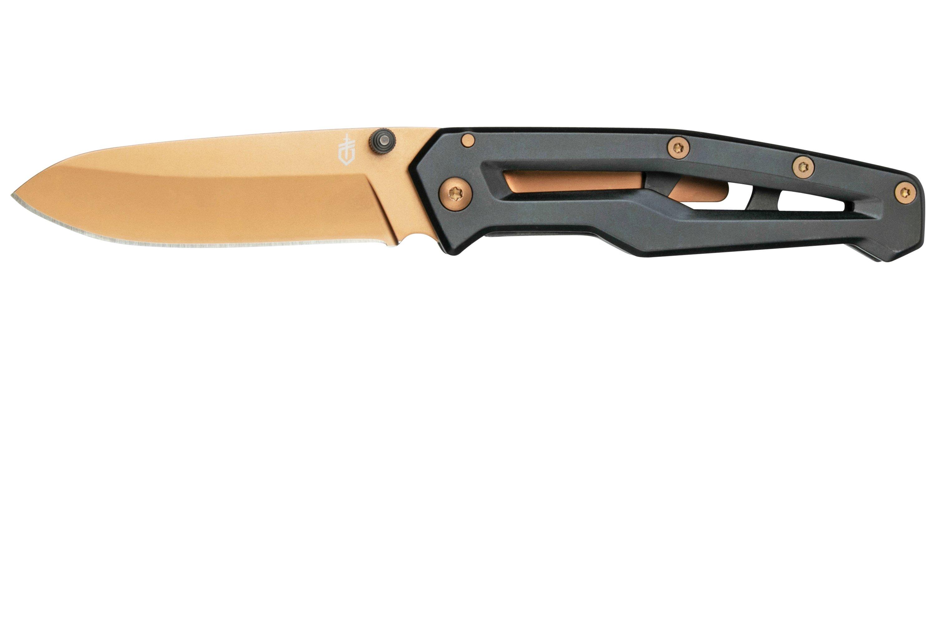 Gerber Paralite Folder, black and gold, pocket knife Advantageously