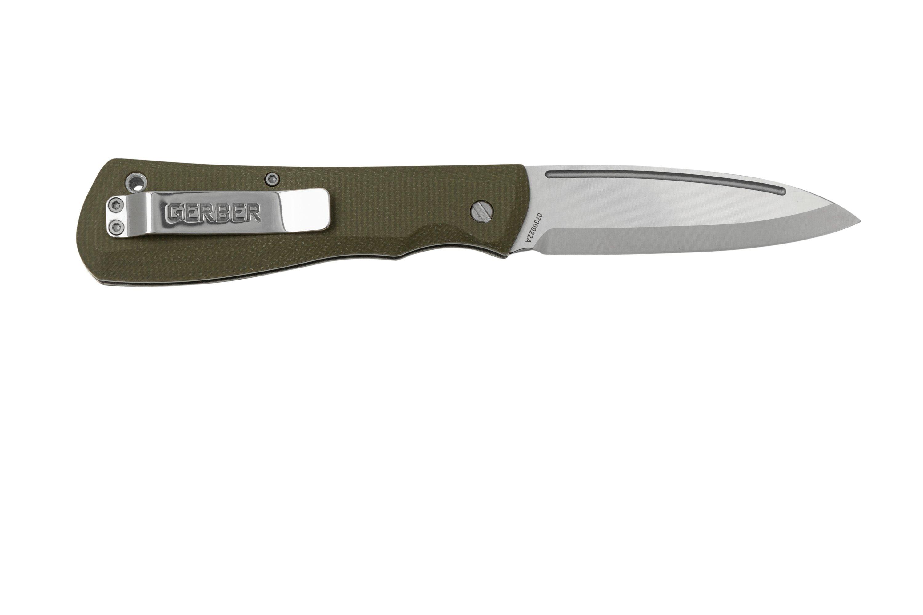 Gerber Mansfield, 1064425, olive micarta, pocket knife 