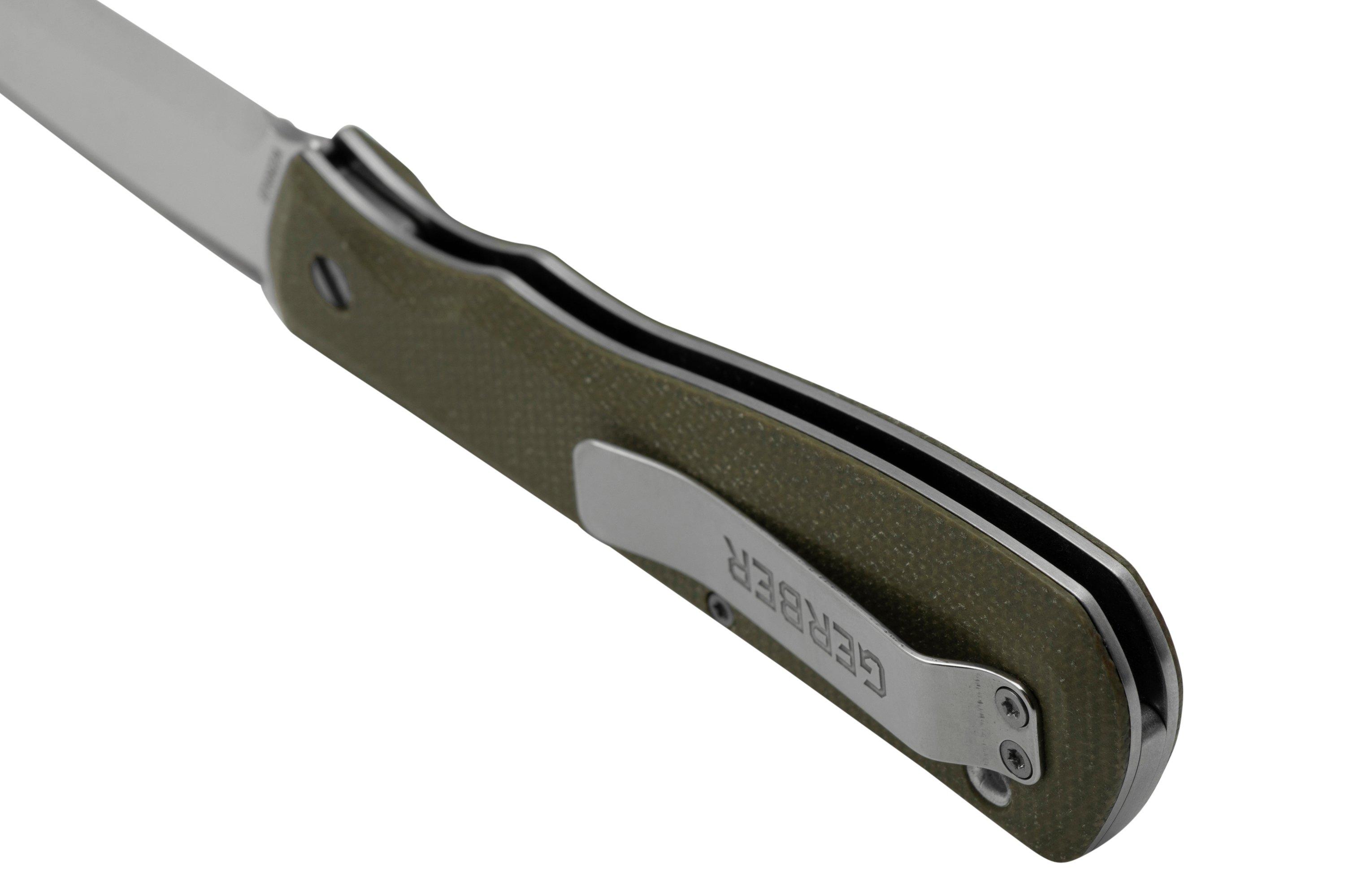 Gerber Mansfield, 1064425, olive micarta, pocket knife Advantageously