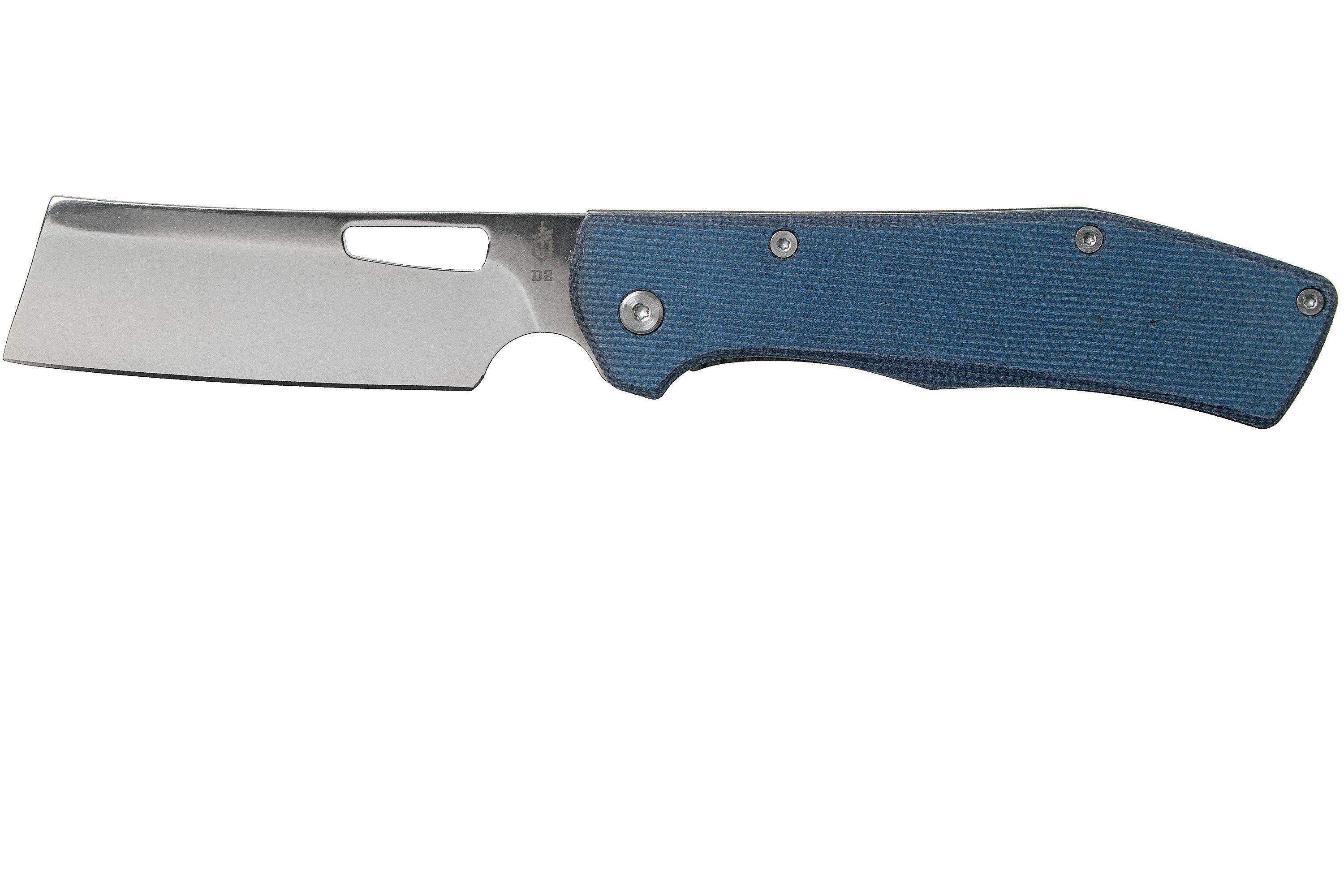 Gerber Flatiron 30-001795 D2 Micarta folding cleaver pocket knife ...