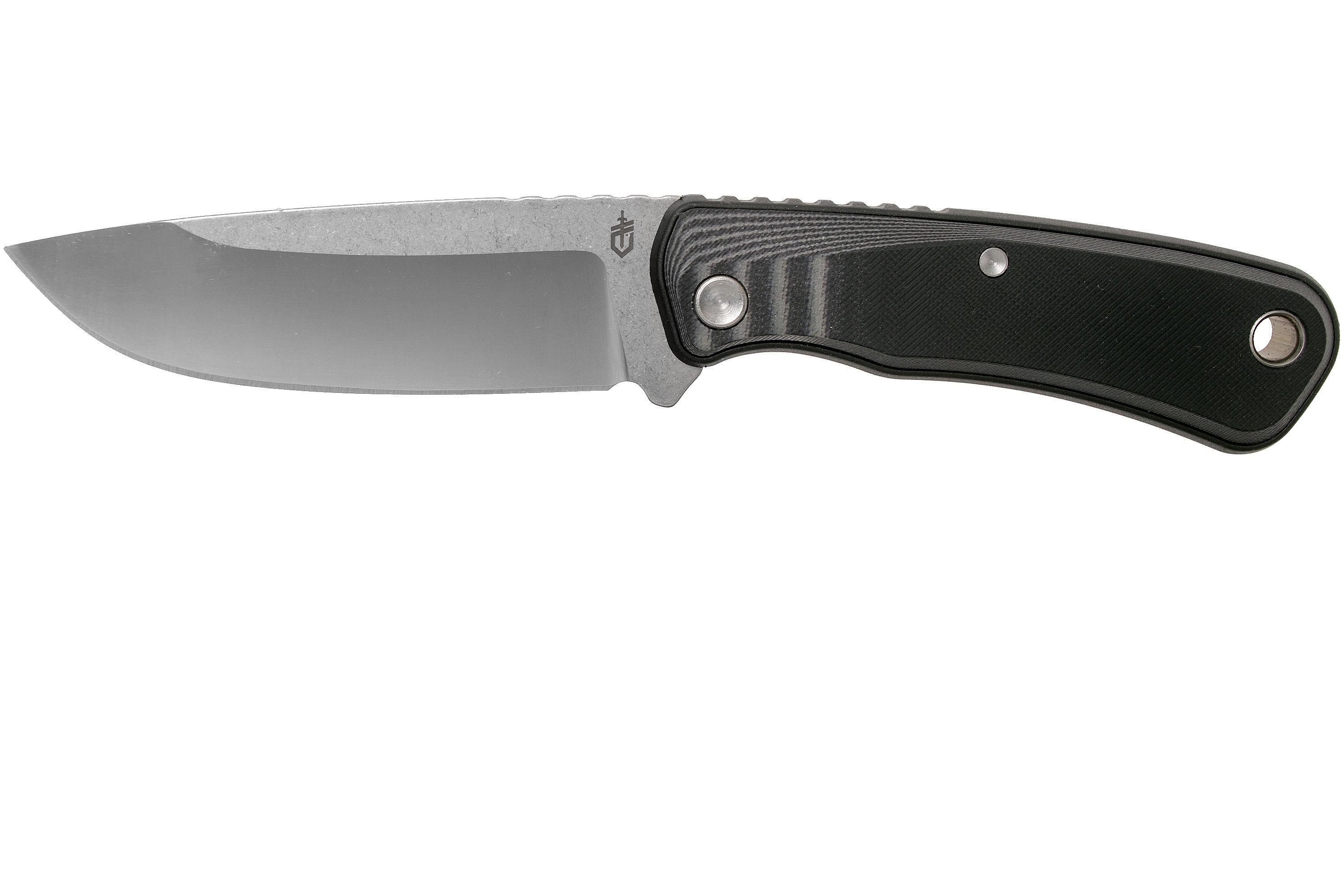 Gerber Downwind Fixed Drop Point 30-001817 Black G10, outdoor knife ...